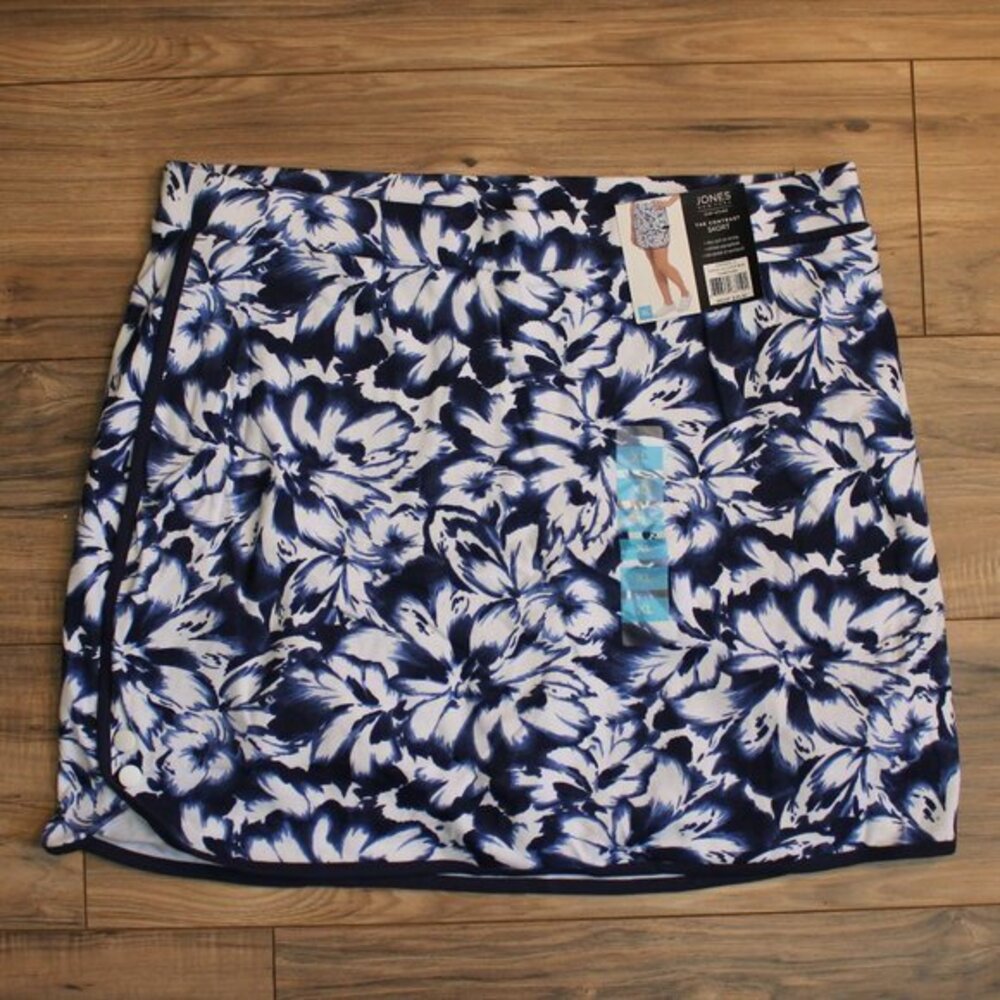 NWT Jones New York The Contrast Skort Blue Floral XL